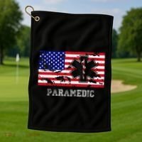 Paramedic Usa Flag Golf Towel thumb 1