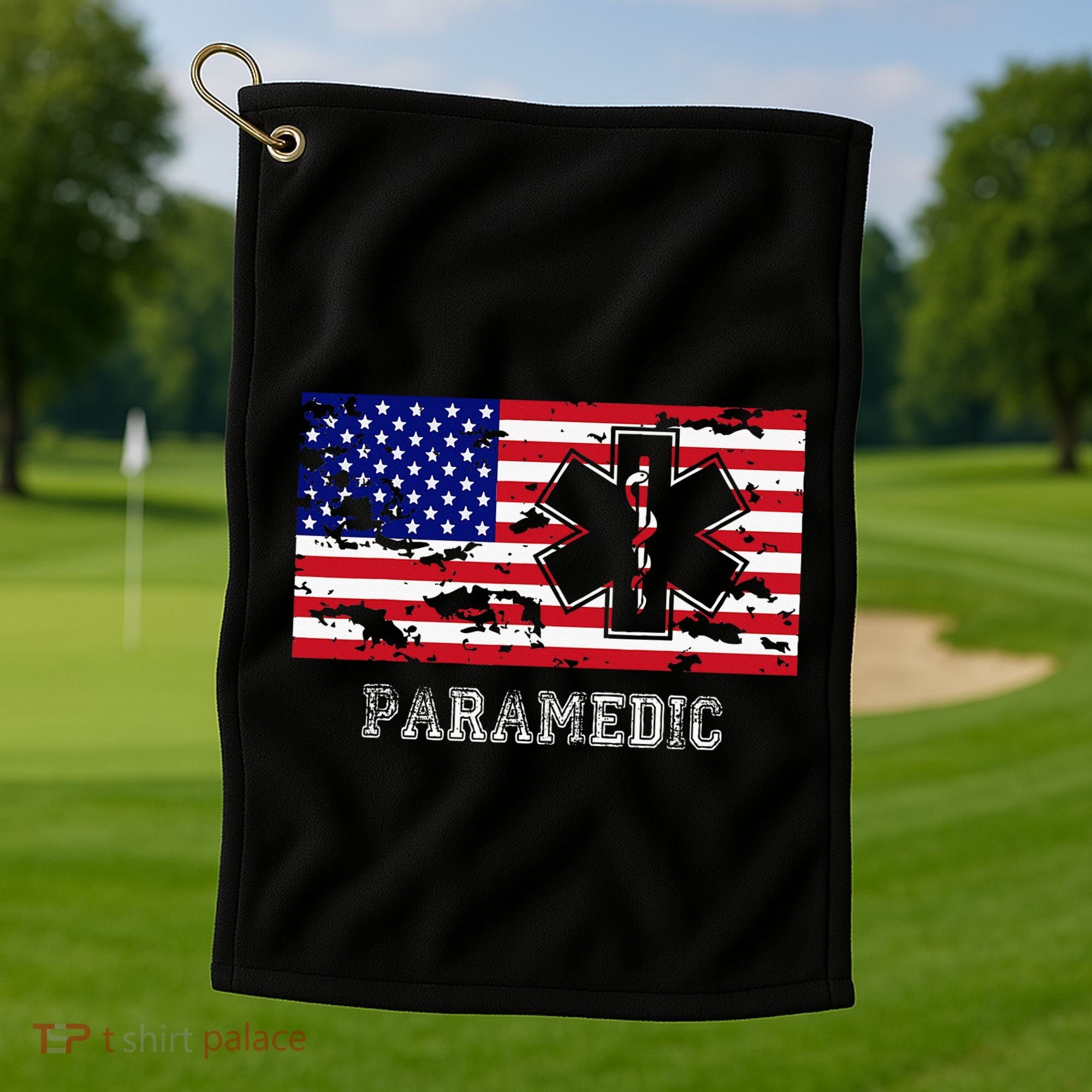 Paramedic Usa Flag Golf Towel