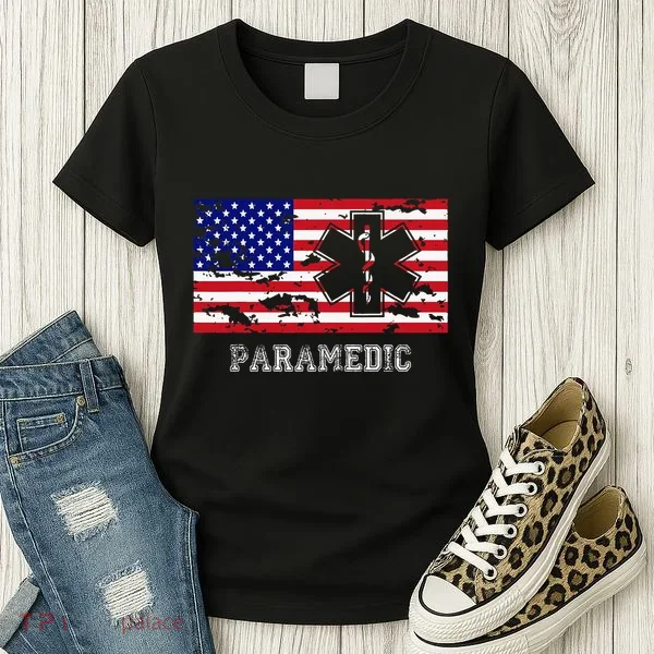 Paramedic Usa Flag Women's T-Shirt