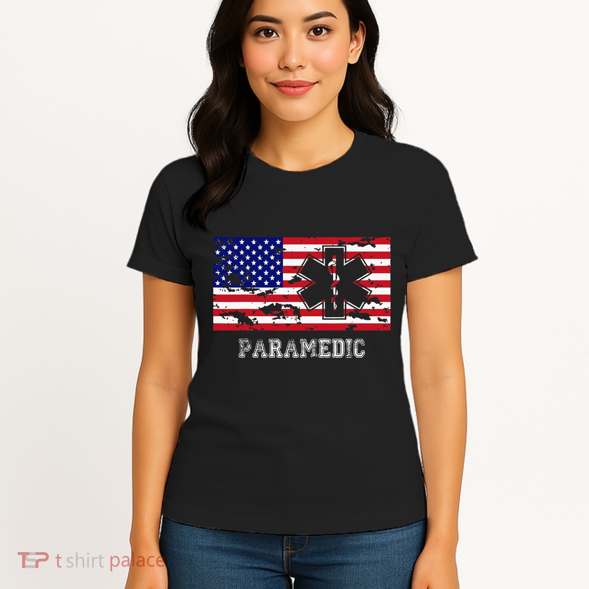 Paramedic Usa Flag Women's T-Shirt