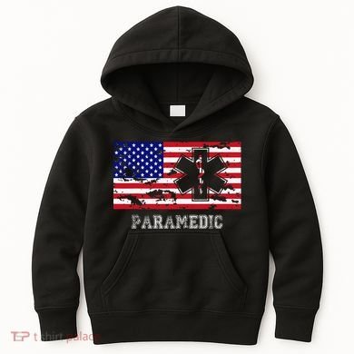 Paramedic Usa Flag Kids Hoodie