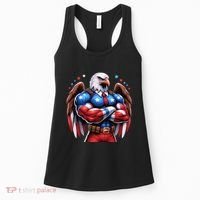 Patriotic Us Flag Patriotic Eagle July Usa American Flag Women's Tank Top thumb 0