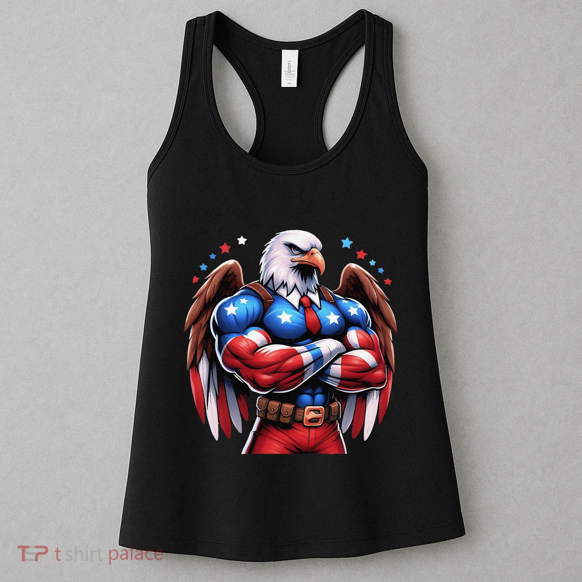 Patriotic Us Flag Patriotic Eagle July Usa American Flag Women's Tank Top