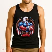 Patriotic Us Flag Patriotic Eagle July Usa American Flag Tank Top thumb 3
