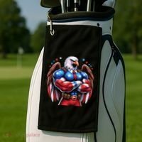 Patriotic Us Flag Patriotic Eagle July Usa American Flag Golf Towel thumb 2
