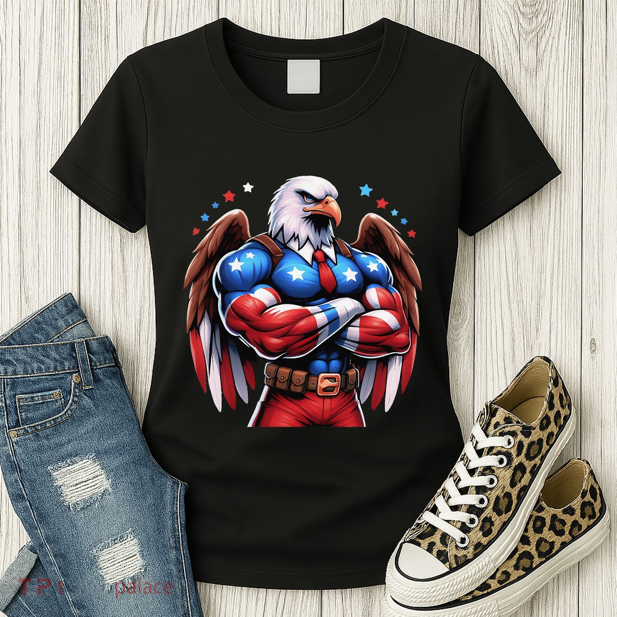 Patriotic Us Flag Patriotic Eagle July Usa American Flag Women's T-Shirt