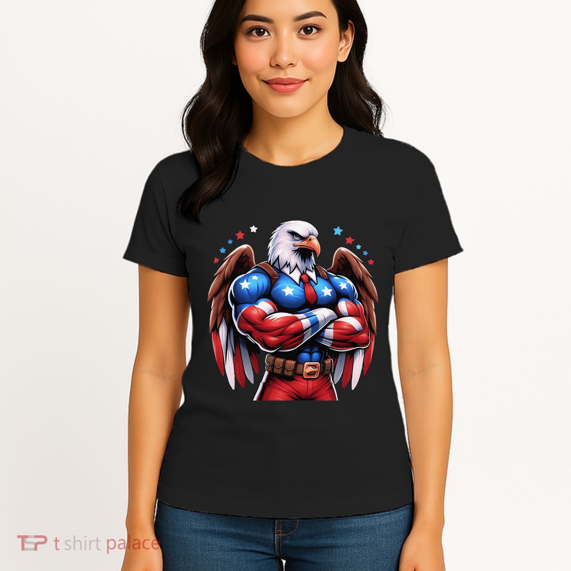 Patriotic Us Flag Patriotic Eagle July Usa American Flag Women's T-Shirt