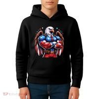 Patriotic Us Flag Patriotic Eagle July Usa American Flag Kids Hoodie thumb 4