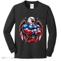 Patriotic Us Flag Patriotic Eagle July Usa American Flag Kids Long Sleeve Shirt thumb 0