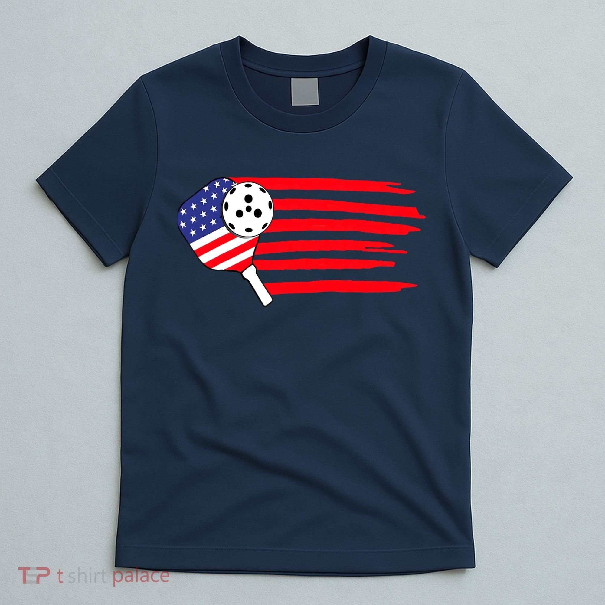Pickleball US Flag American Patriotic Pickleball 4th Of July T-Shirt