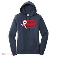 Pickleball US Flag American Patriotic Pickleball 4th Of July Women's Hoodie thumb 0