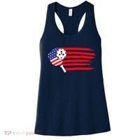 Pickleball US Flag American Patriotic Pickleball 4th Of July Women's Tank Top thumb 0