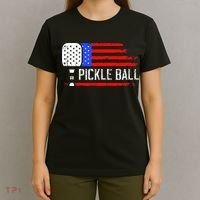 Pickleball US Flag Vintage Pickleball Paddle T-Shirt thumb 4