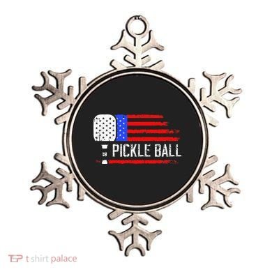 Pickleball US Flag Vintage Pickleball Paddle Ornament