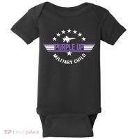 Purple Up For Military Flag Military Child Month Baby Bodysuit thumb 0