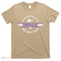 Purple Up For Military Flag Military Child Month T-Shirt thumb 0