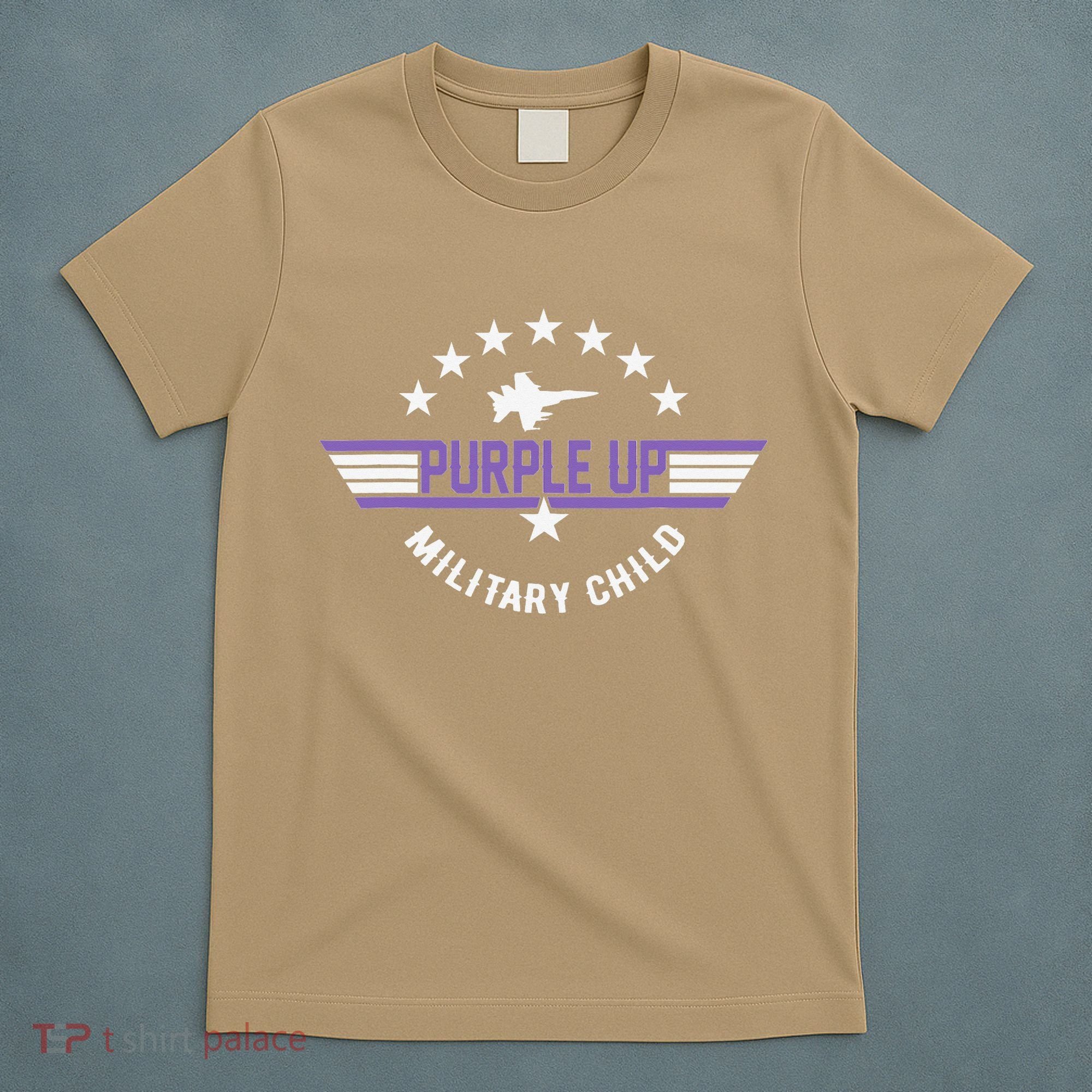 Purple Up For Military Flag Military Child Month T-Shirt