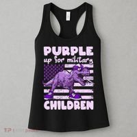 Purple Up For Military Children TRex Dinosaur Women's Tank Top thumb 3