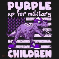 Purple Up For Military Children TRex Dinosaur Women's Tank Top thumb 5