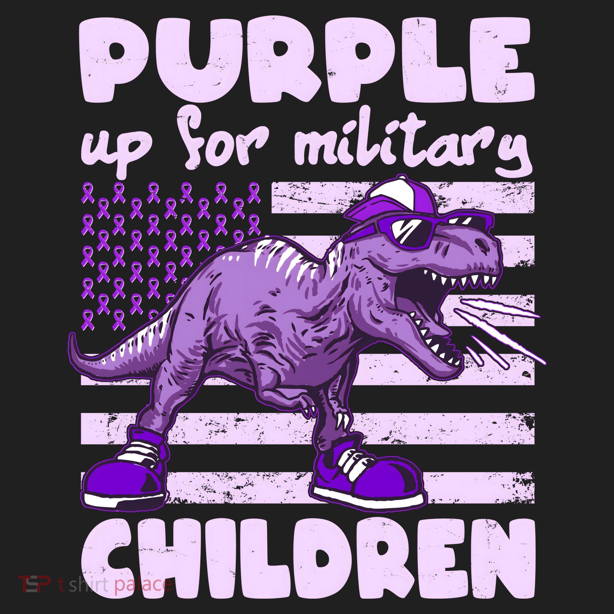 Purple Up For Military Children TRex Dinosaur Hat
