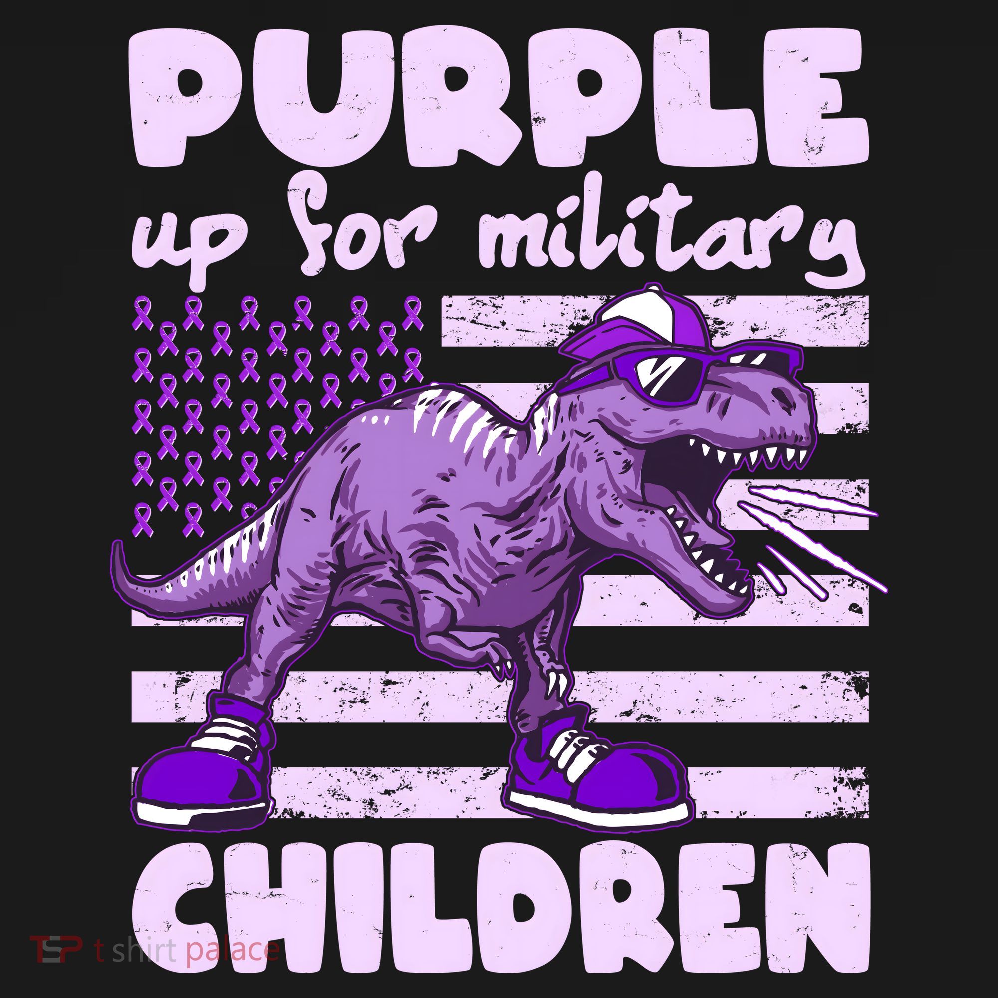 Purple Up For Military Children TRex Dinosaur Visor