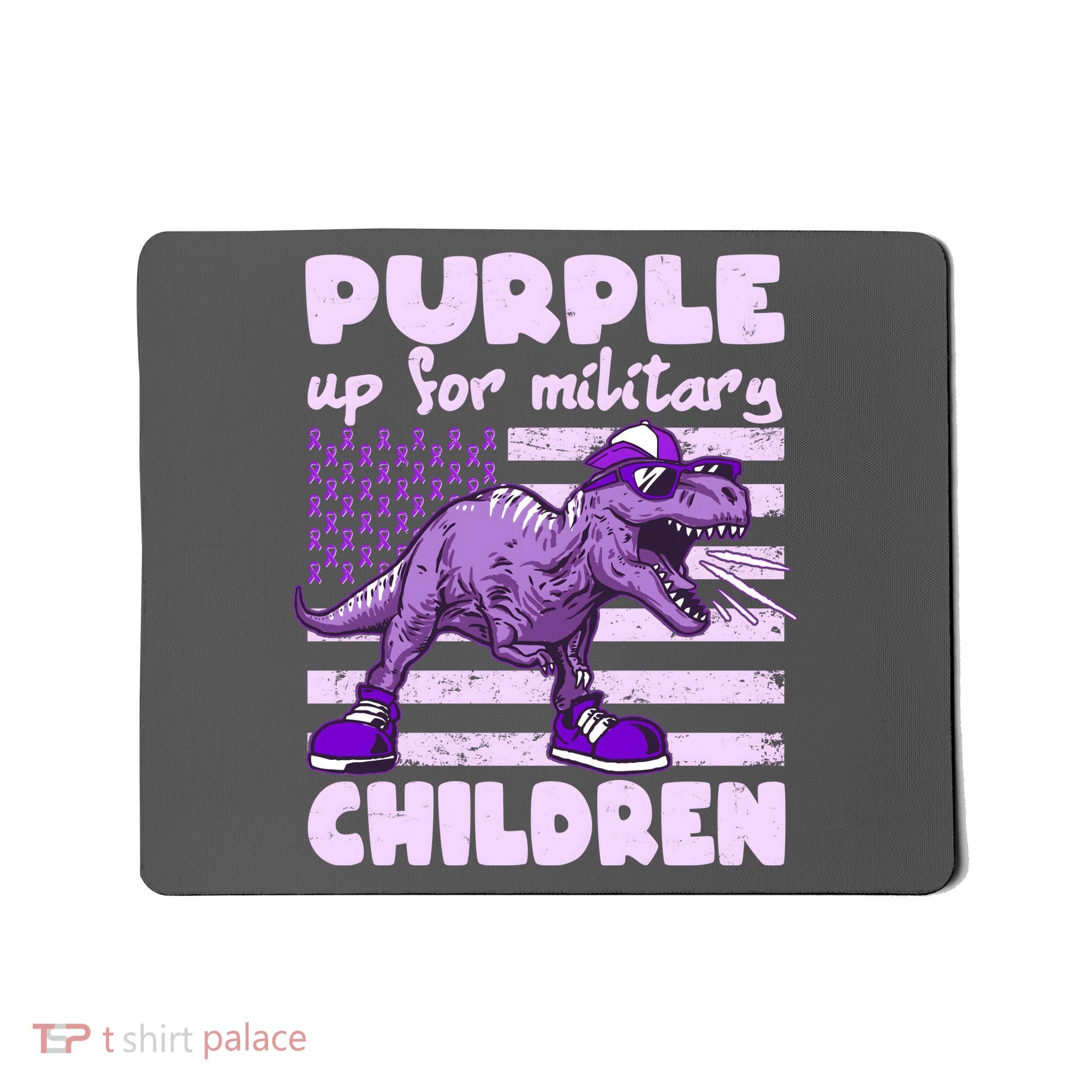 Purple Up For Military Children TRex Dinosaur Mousepad