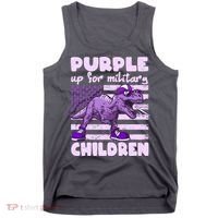 Purple Up For Military Children TRex Dinosaur Tank Top thumb 0