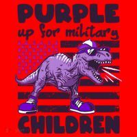 Purple Up For Military Children TRex Dinosaur Santa Hat thumb 1