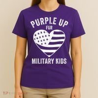 Purple Up For Military Kid Shirt Military Child Month T-Shirt thumb 4