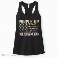 Purple Up For Military Military Child Month USA Flag Women's Tank Top thumb 0