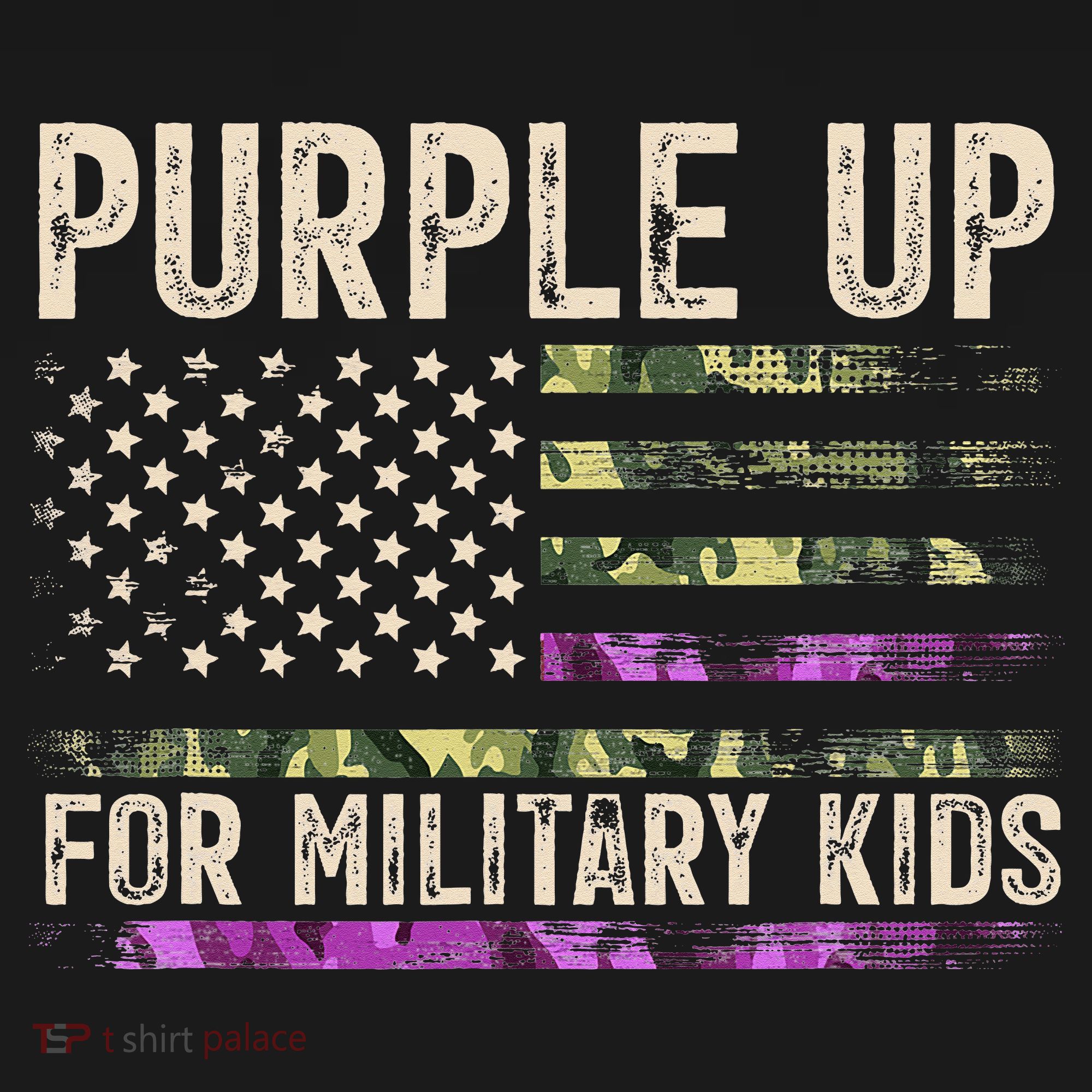 Purple Up For Military Military Child Month USA Flag Women's Tank Top