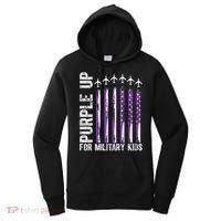 Purple Up For Military Kids Flag Military Month Women's Hoodie thumb 0