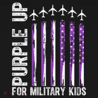 Purple Up For Military Kids Flag Military Month Women's Hoodie thumb 2