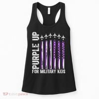 Purple Up For Military Kids Flag Military Month Women's Tank Top thumb 0