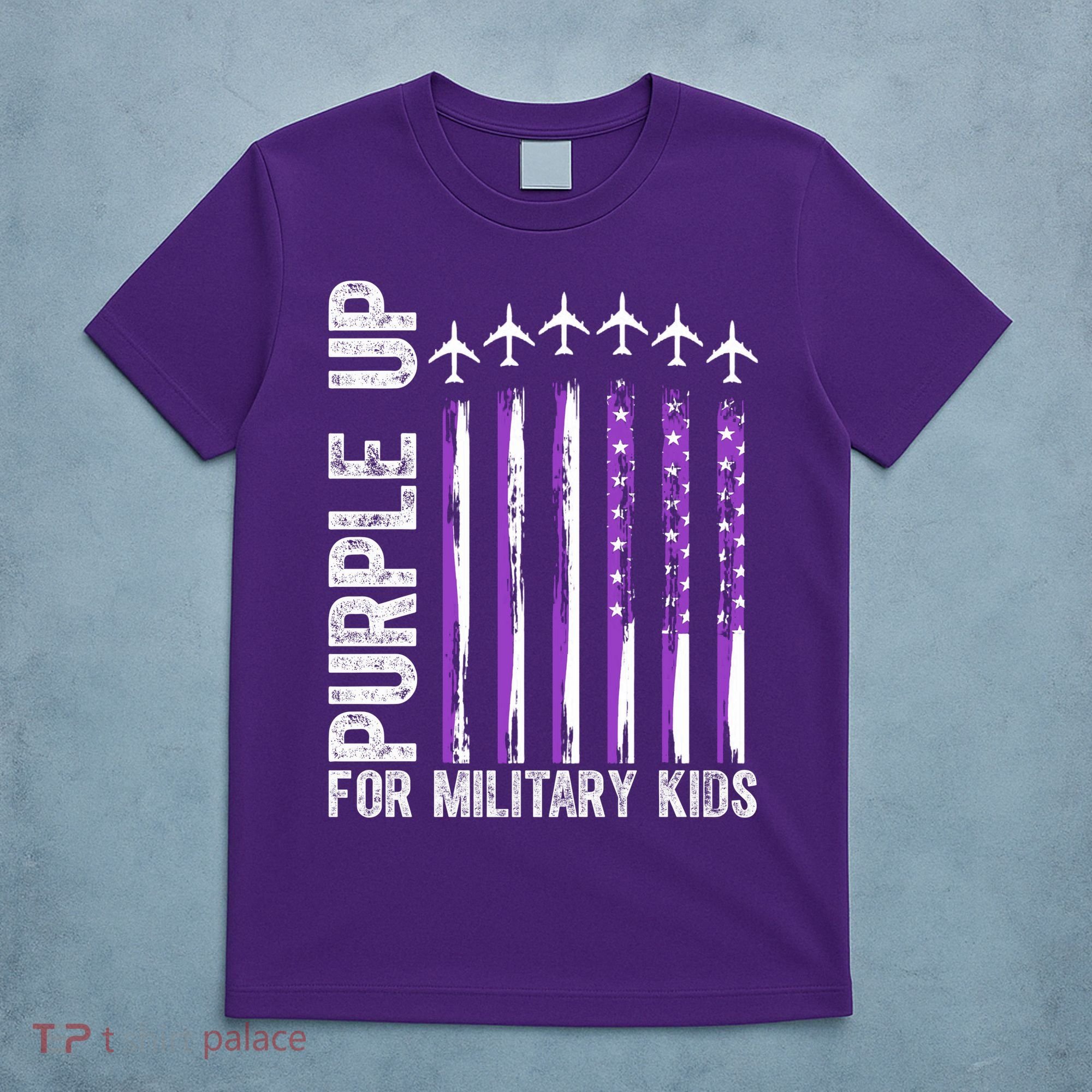 Purple Up For Military Kids Flag Military Month T-Shirt