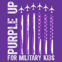 Purple Up For Military Kids Flag Military Month T-Shirt thumb 7