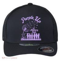 Purple Up For Military Kids Dandelion Flexfit Unipanel Trucker Cap thumb 0