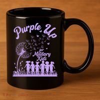 Purple Up For Military Kids Dandelion 11oz C Handle Ceramic Mug thumb 3