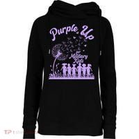 Purple Up For Military Kids Dandelion Womens Funnel Neck Pullover Hood thumb 0