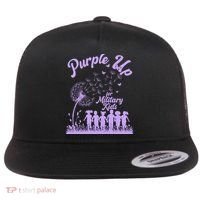 Purple Up For Military Kids Dandelion Flat Bill Trucker Hat thumb 0