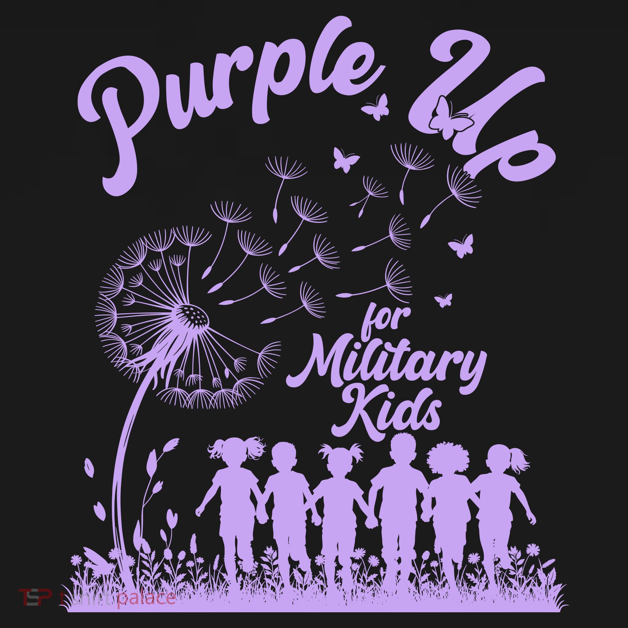 Purple Up For Military Kids Dandelion Women's Hoodie