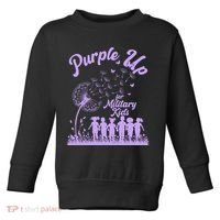 Purple Up For Military Kids Dandelion Toddler Sweatshirt thumb 0