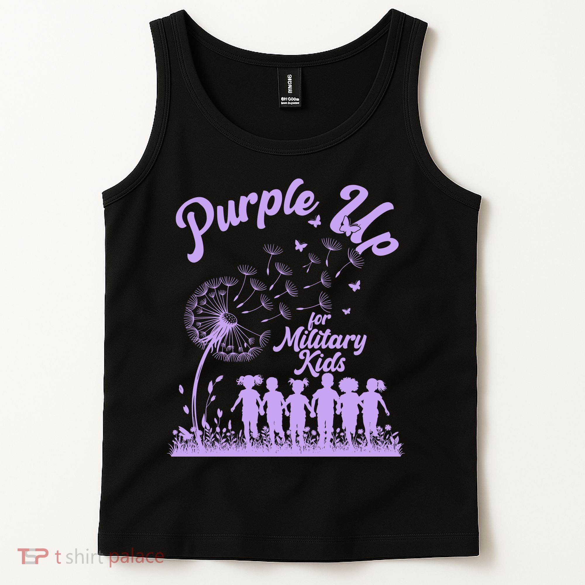 Purple Up For Military Kids Dandelion Tank Top