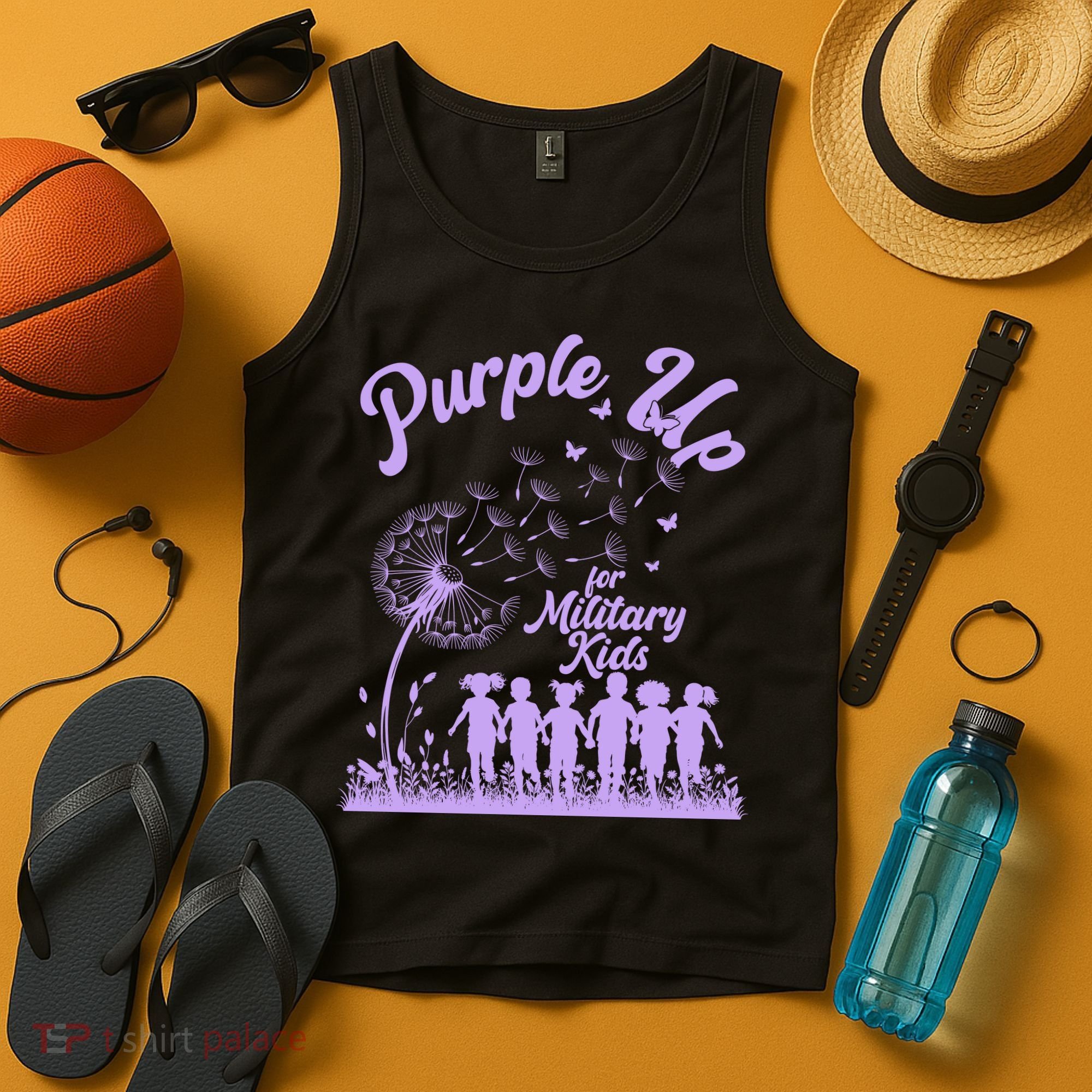 Purple Up For Military Kids Dandelion Tank Top