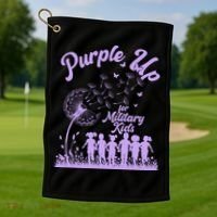 Purple Up For Military Kids Dandelion Golf Towel thumb 1