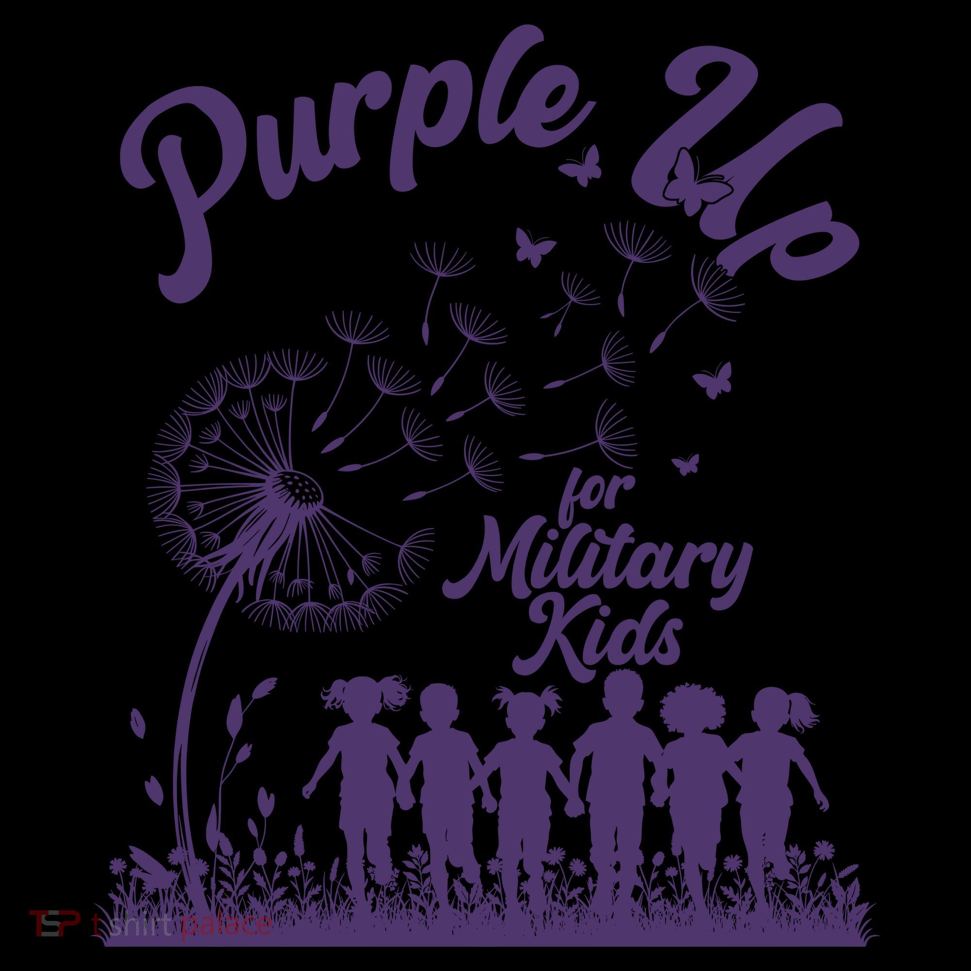 Purple Up For Military Kids Dandelion Kids Colorblock Raglan Jersey