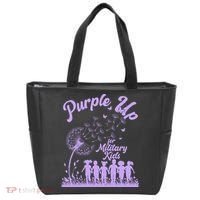 Purple Up For Military Kids Dandelion Tote Bag thumb 0