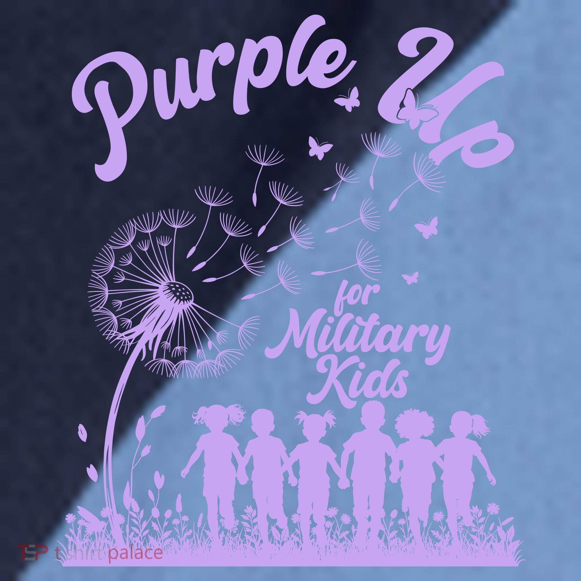 Purple Up For Military Kids Dandelion Raglan Baseball Sleeve Shirt