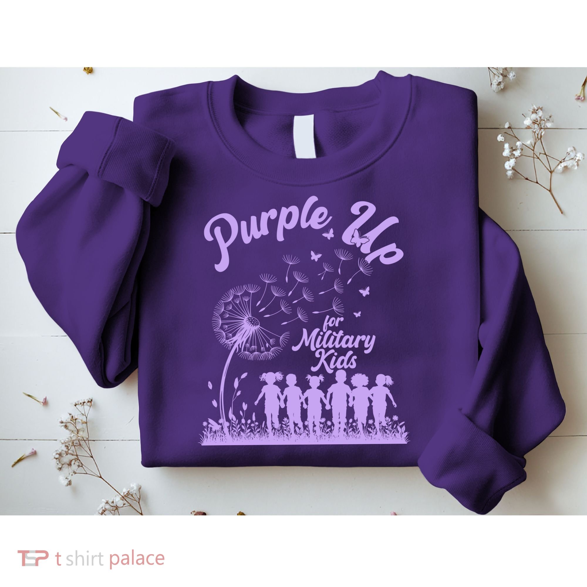 Purple Up For Military Kids Dandelion Sweatshirt