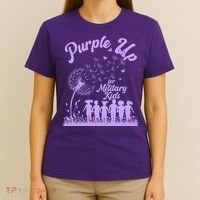 Purple Up For Military Kids Dandelion T-Shirt thumb 4
